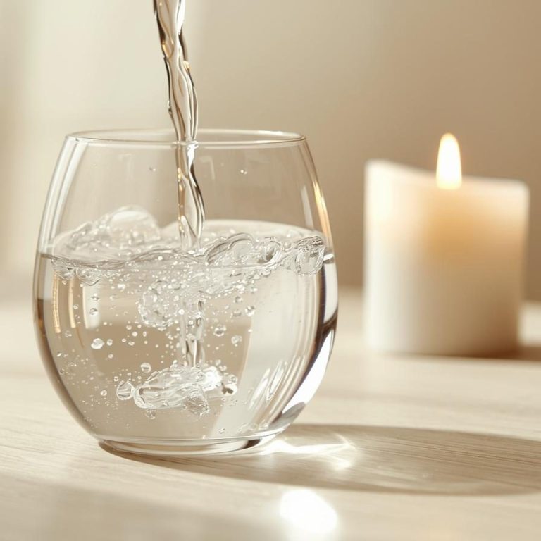 Frisches Wasser und eine Kerze als Vorbereitung auf die energetische Beratung von Frauen bei MAHEJA.